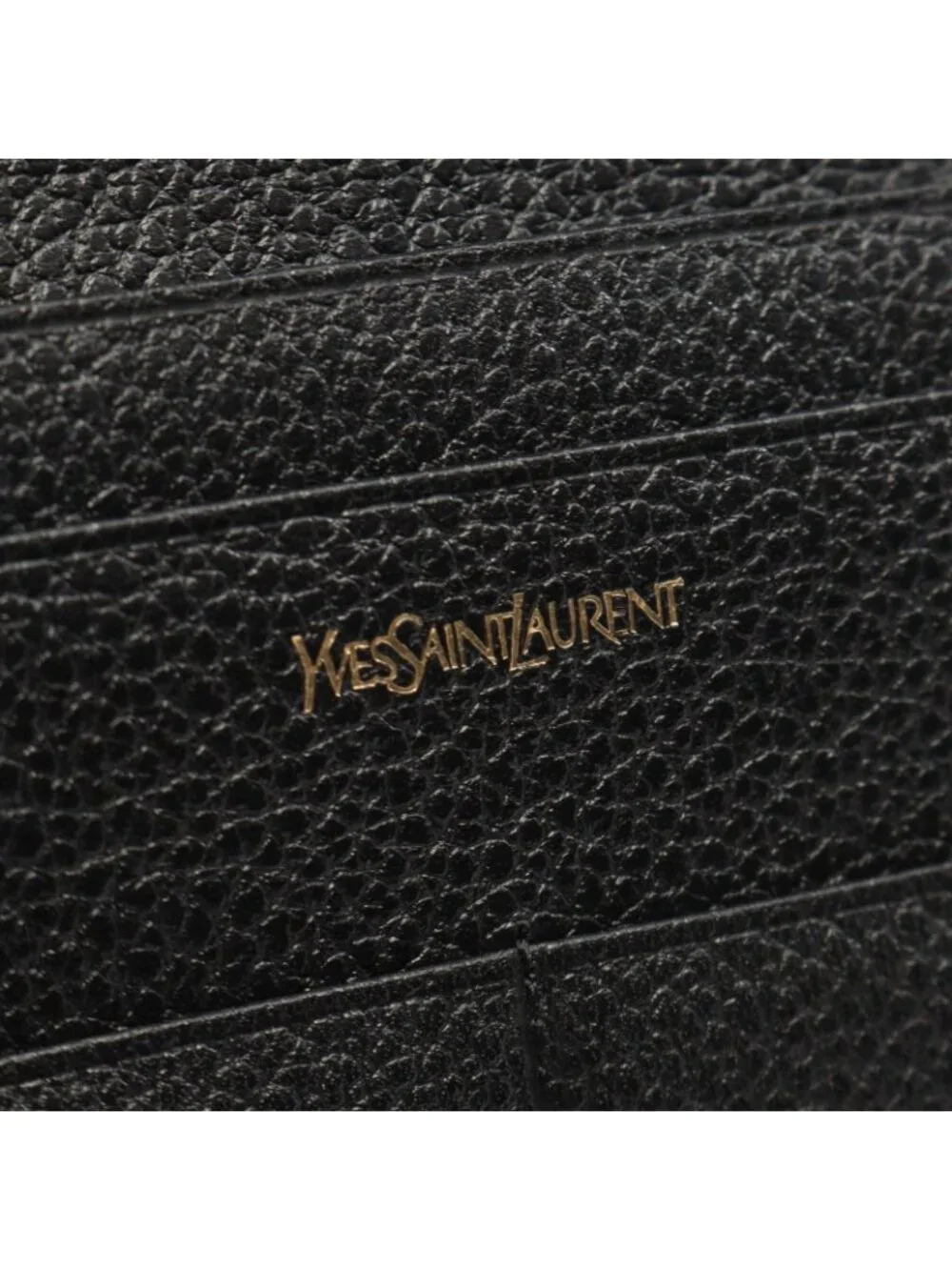 Saint Laurent Paris Bifold Wallet Logo Black Leather